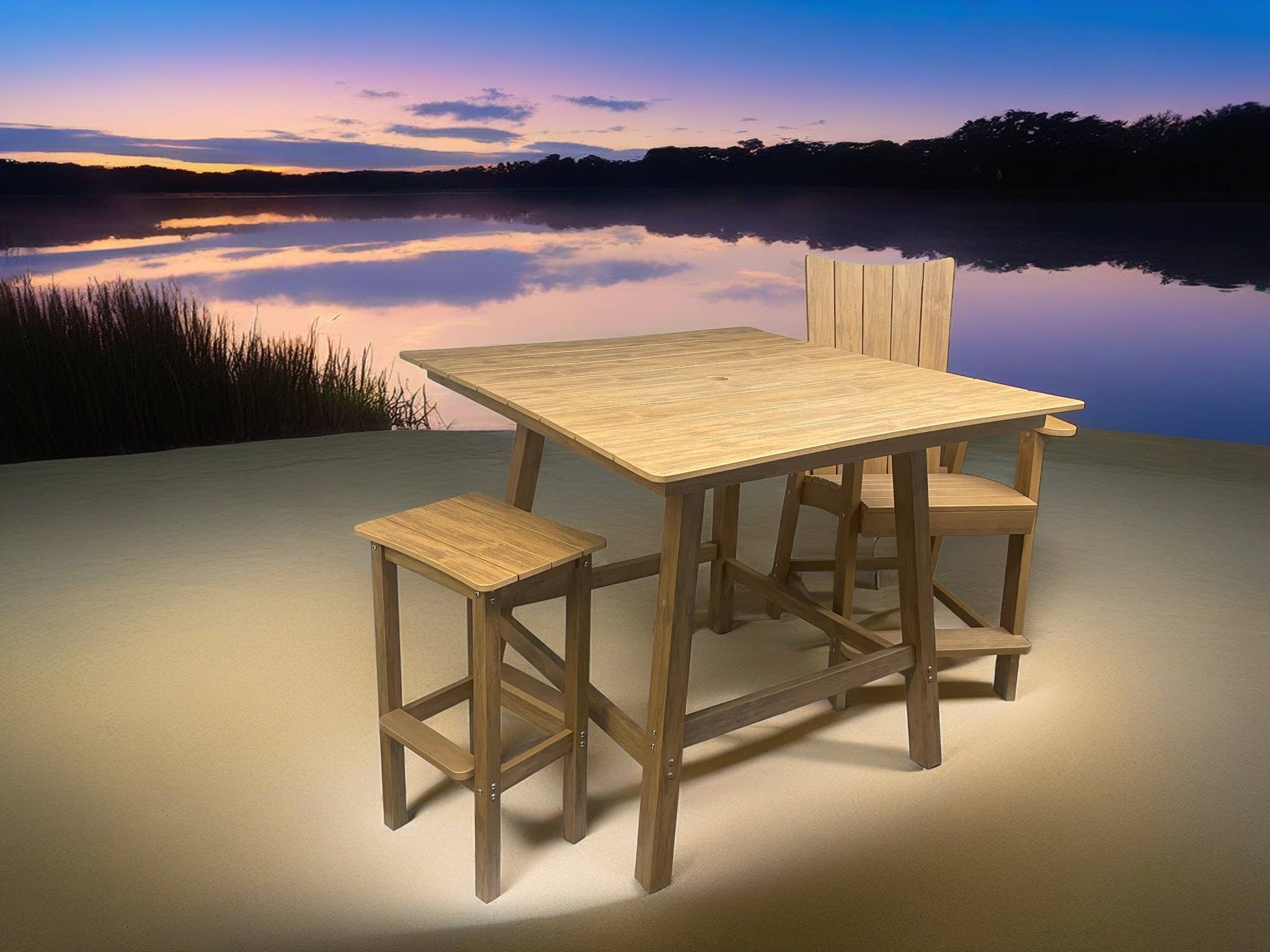 Hinkle Chair Company – Engroshandel Terrassebord – Trækorn Poly - Barbord - Teak5