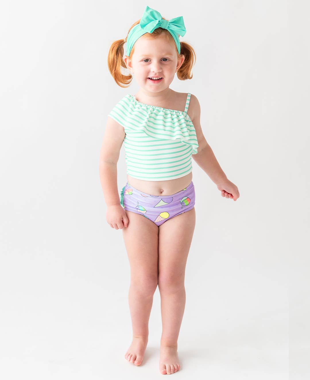 RuffleButts + RuggedButts - Wholesale Fashion Headband - Kids - Girls Island Blue Swim + Active Bow Headband6