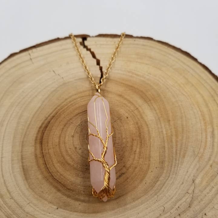 CHAKRA JEWELRY - Wholesale Pendant/Charm Necklace - Tree of Life Wired Crystal Pendant Necklace3