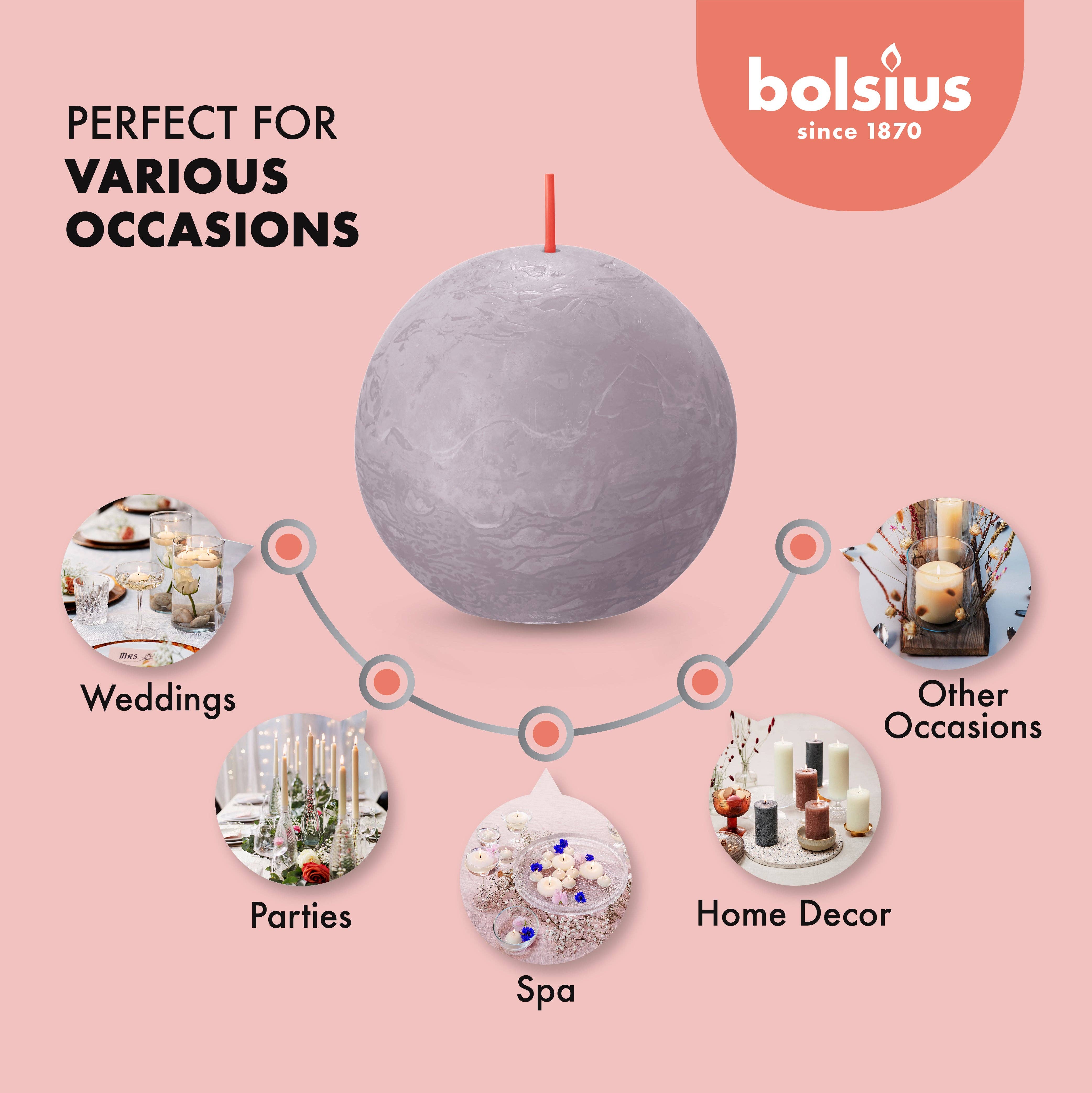 BOLSIUS – Velas de decoração por atacado – 6 Velas rústicas 3" - Inperfuted - Natural - Eco-Friendly - Cera Plant-Based - **Vendido Individualmente157