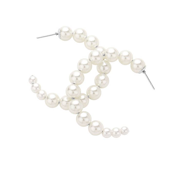 Sensibling Corp. - Wholesale Hoop Earrings - Pearl Hoop Earrings3