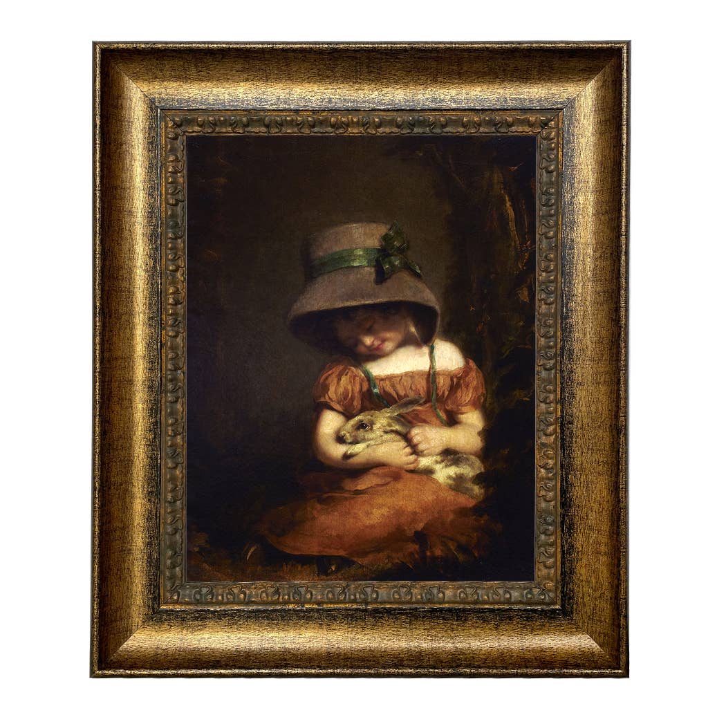 Madison Bay Co. - Historical Home Decor Reproductions - Vente Tableau/dessin - Fille avec lapin Impression de peinture vintage sur toile6