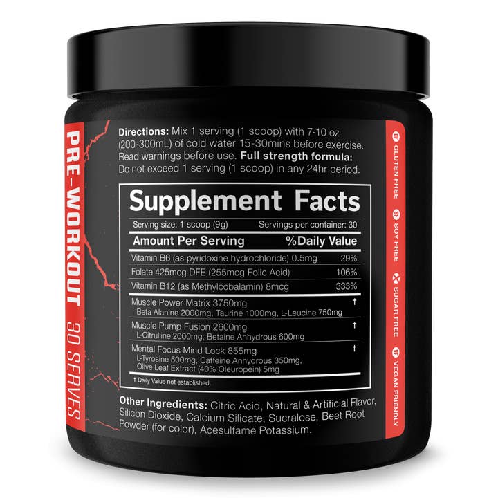 JNX Sports - Wholesale Protein/Superfood Powder - The Shadow! Pre-Workout 30 SERVE