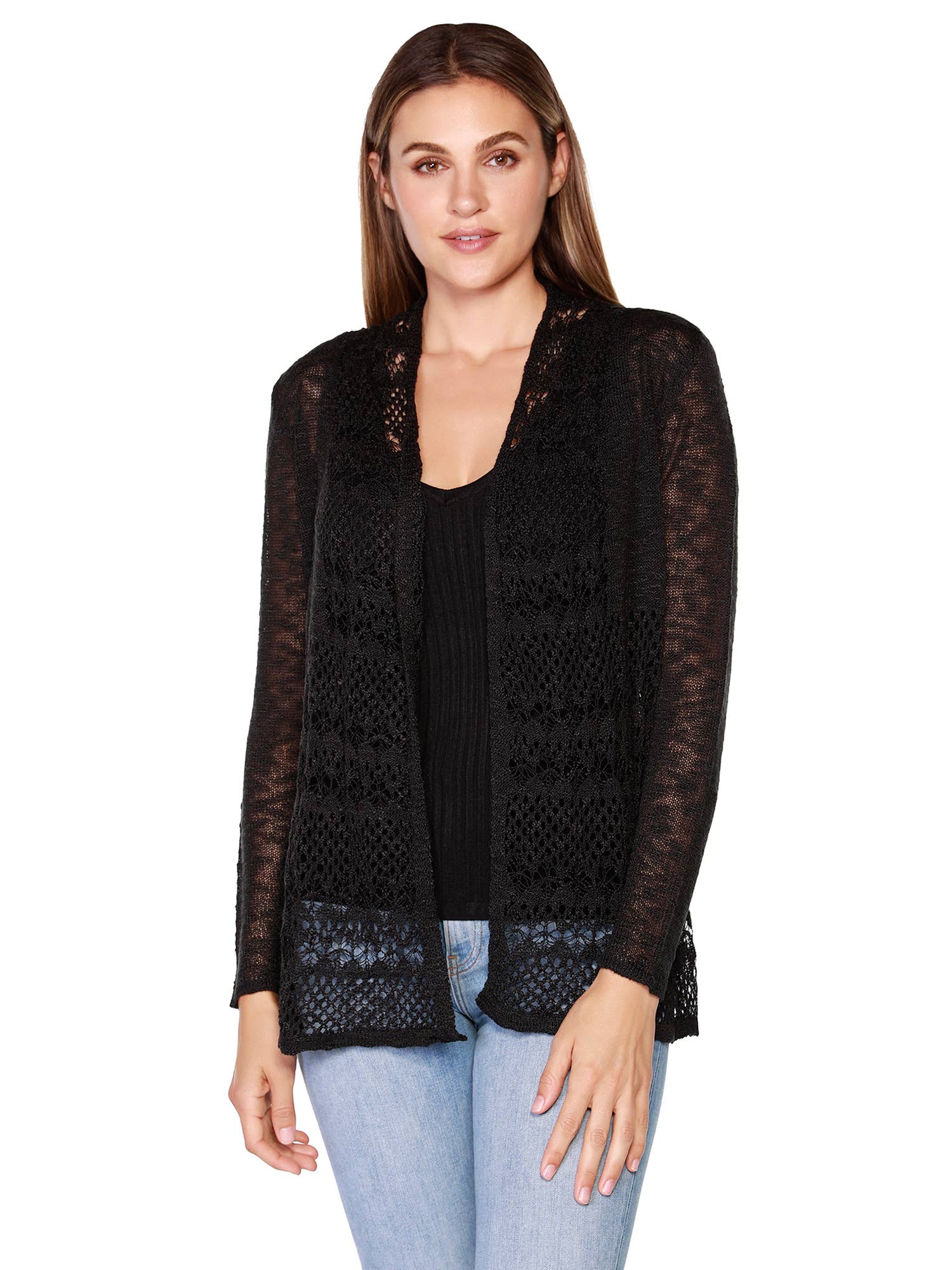 Belldini - Wholesale Cardigan - Women's - Women's Long Sleeve Crochet Knit Swing Cardigan26