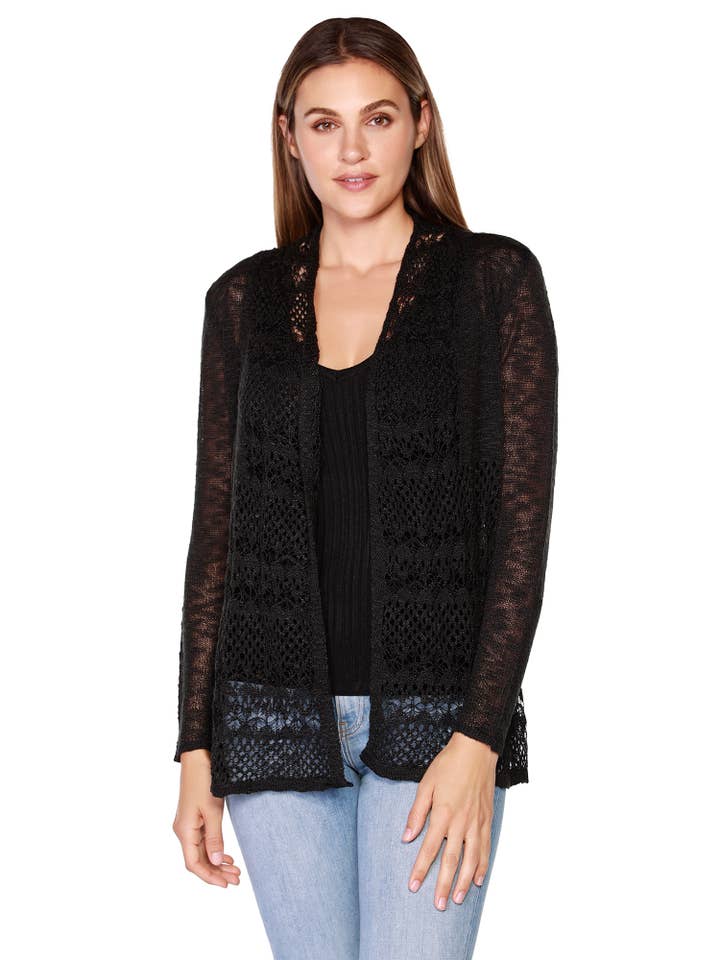 Belldini - Wholesale Cardigan - Women's - Women's Long Sleeve Crochet Knit Swing Cardigan26