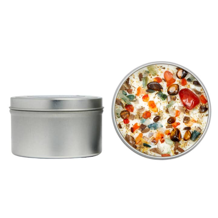 New Moon Beginnings - Wholesale Jar/Filled Candle - Fall Harvest Candles Herb & Crystal Candles - Autumn Candle3