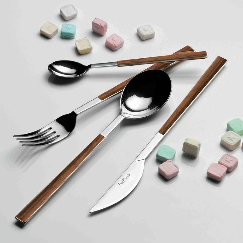 Pintinox - Wholesale Assorted Cutlery Set - Sushi Queen Stainless steel cutlery with mahogany handle3