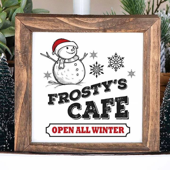 Frostys Cafe Stufen-Tablett aus Holz für den Großhandel von Rising Tide Vintage