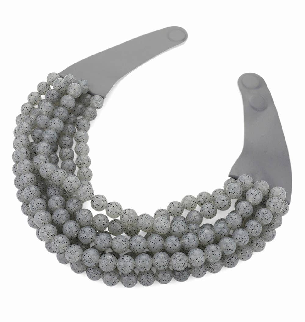 anbfashion - Vendita all'ingrosso Collane di perline/perle - Collana a strati con perline spesse, collo in pelle sintetica, con magnete2