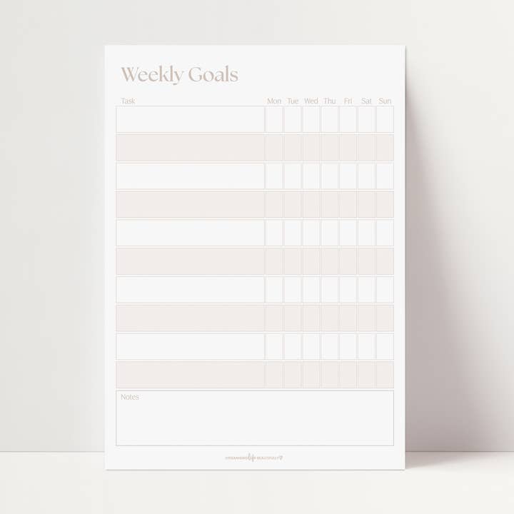 Magnet | Weekly Goal Chart - White (A3) for wholesale by Organising Life Beautifully