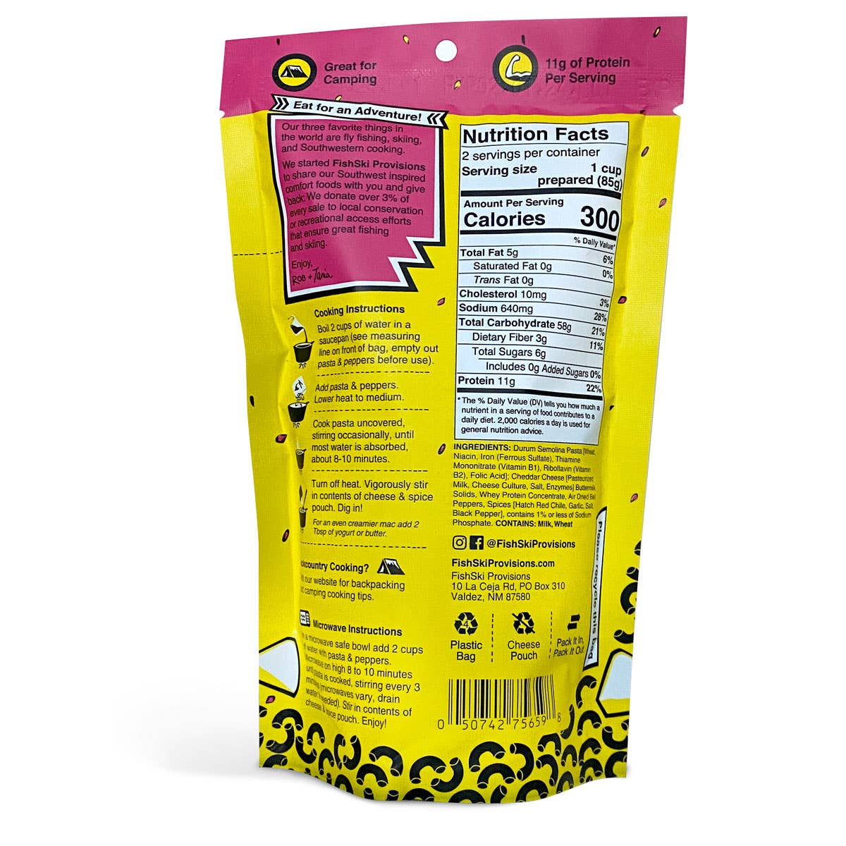 FishSki Provisions – Massa por atacado – Hatch Red Chile, alho, macarrão com queijo cheddar1