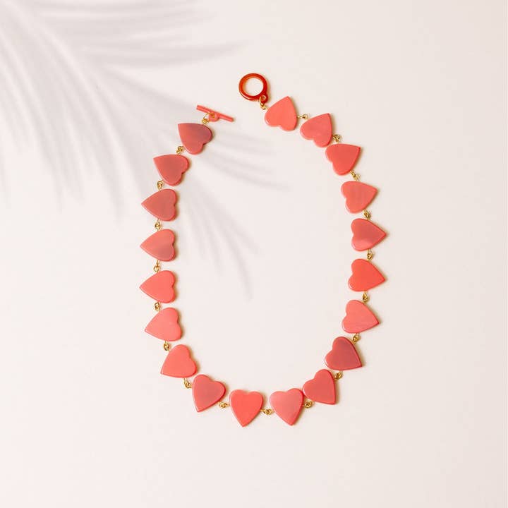 Guava Heart Necklace for wholesale by Sunshine Tienda