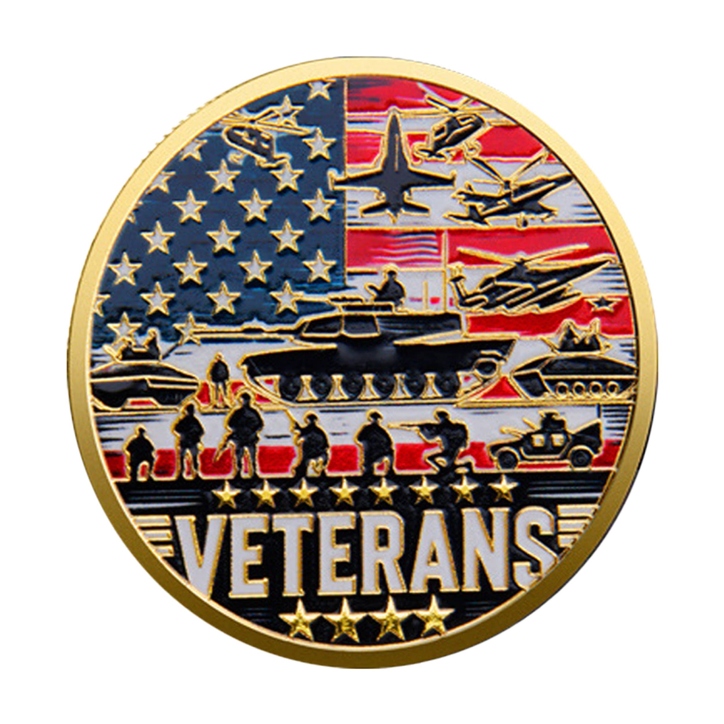 Blinkee.com, LLC - Wholesale Keepsake Coin/Token - Proud Military Veteran Challenge Gold Plated Coin
2