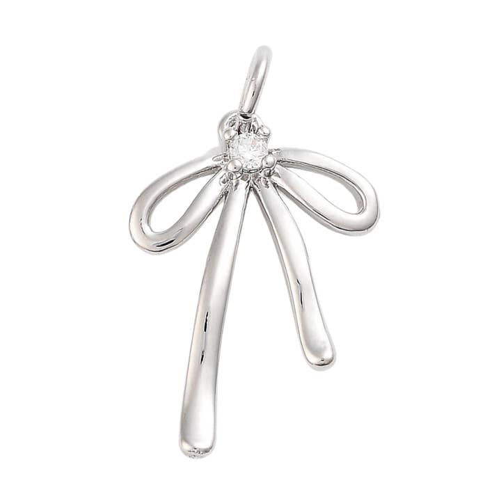 Silver Brass Bow Charm for wholesale by Love, Paige Designs