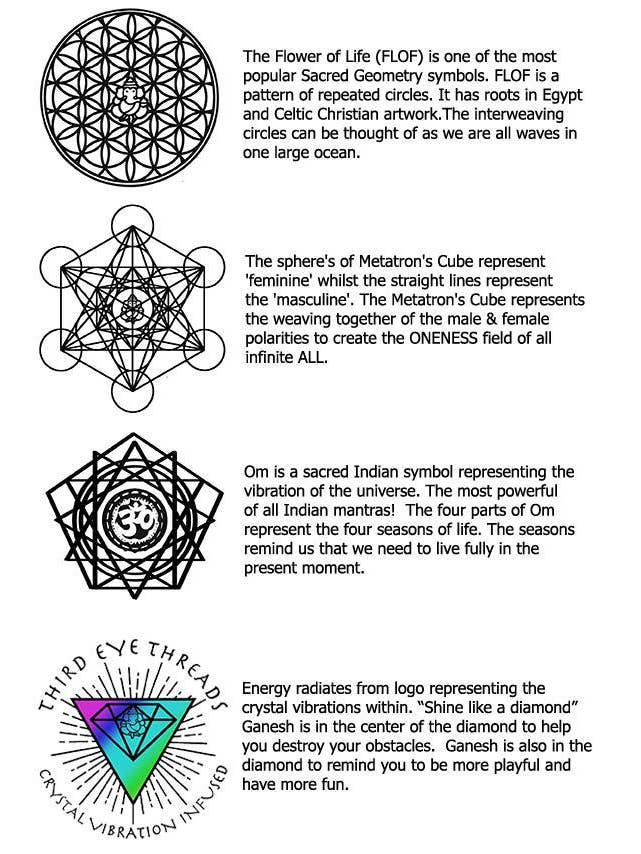 Third Eye Threads - Wholesale T-Shirt - Women's - Tri Blend 3/4 Contrast Sleeve Raglan With Sacred Geometry6