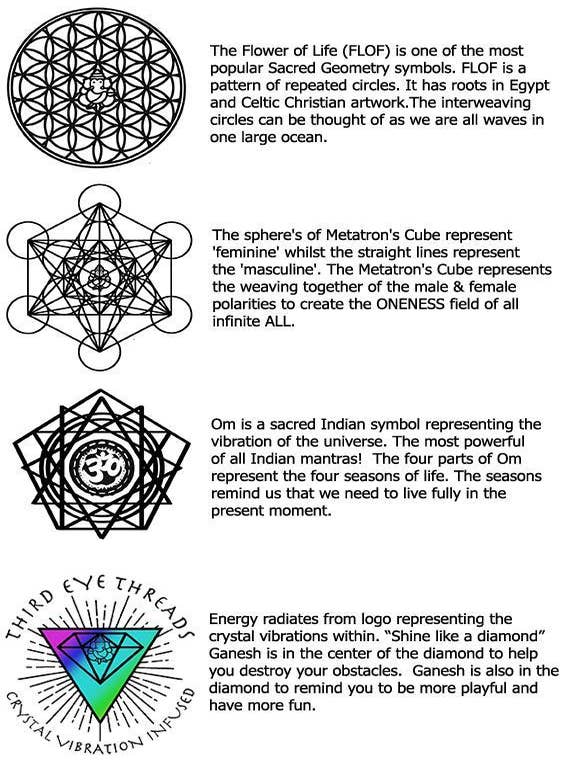 Sacred Geometry Crystal Hoodie Sweatshirt Flower of Life Zip up