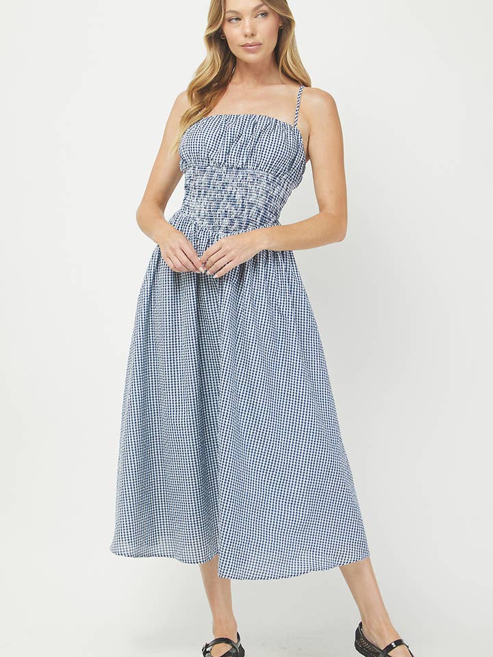 1879ND SEERSUCKER MIDIKLÄNNING för wholesale av Needii