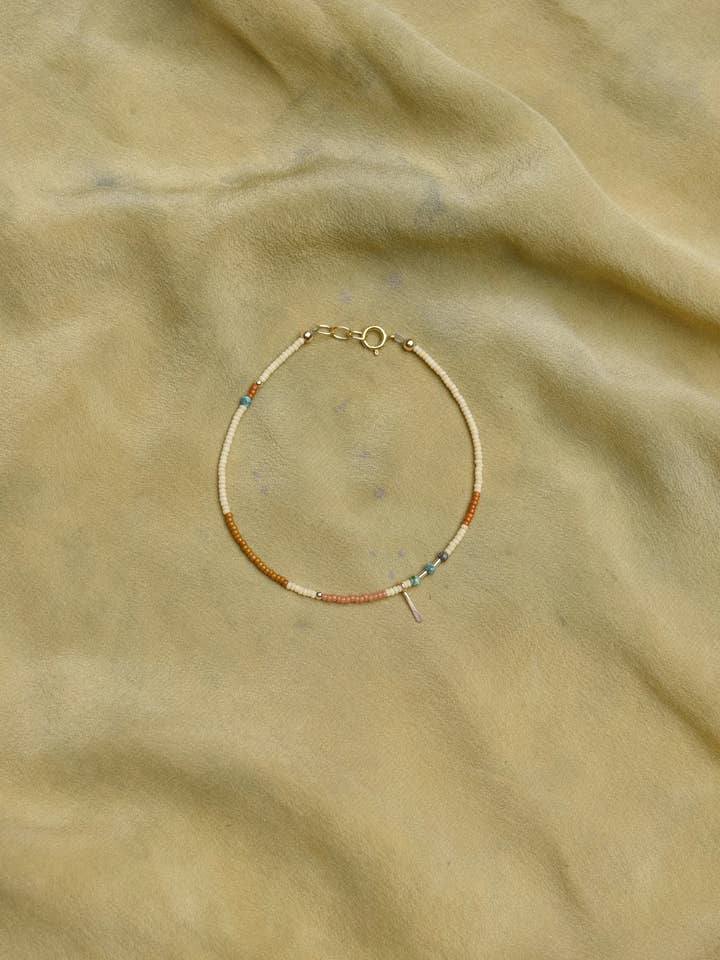 Single Strand Bracelet or Anklet- Earth with Turquoise for wholesale by Freestone