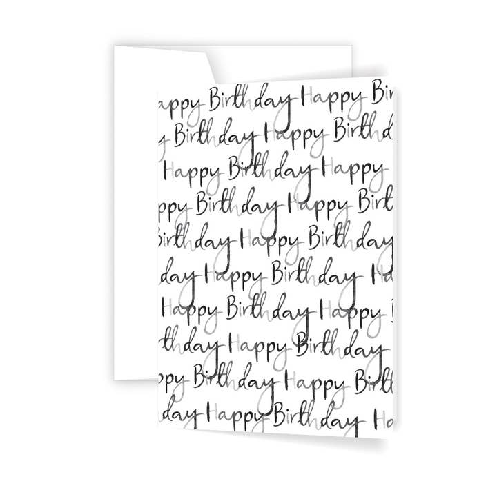 Ellen Walsh Designs - Wholesale Birthday card - Happy Birthday Script Greeting Card