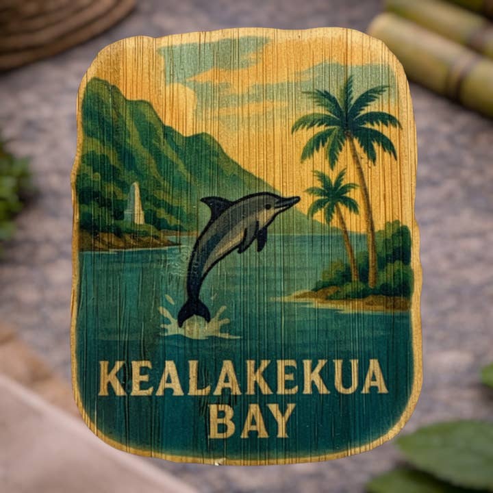 Bahía de Kealakekua para venta al por mayor de Bamboo Wood Stickers