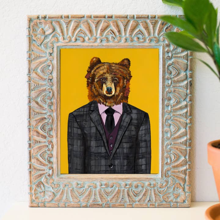 8'' x 10'' Sir Bear Fine Art Print for wholesale by The Stationery Bakery