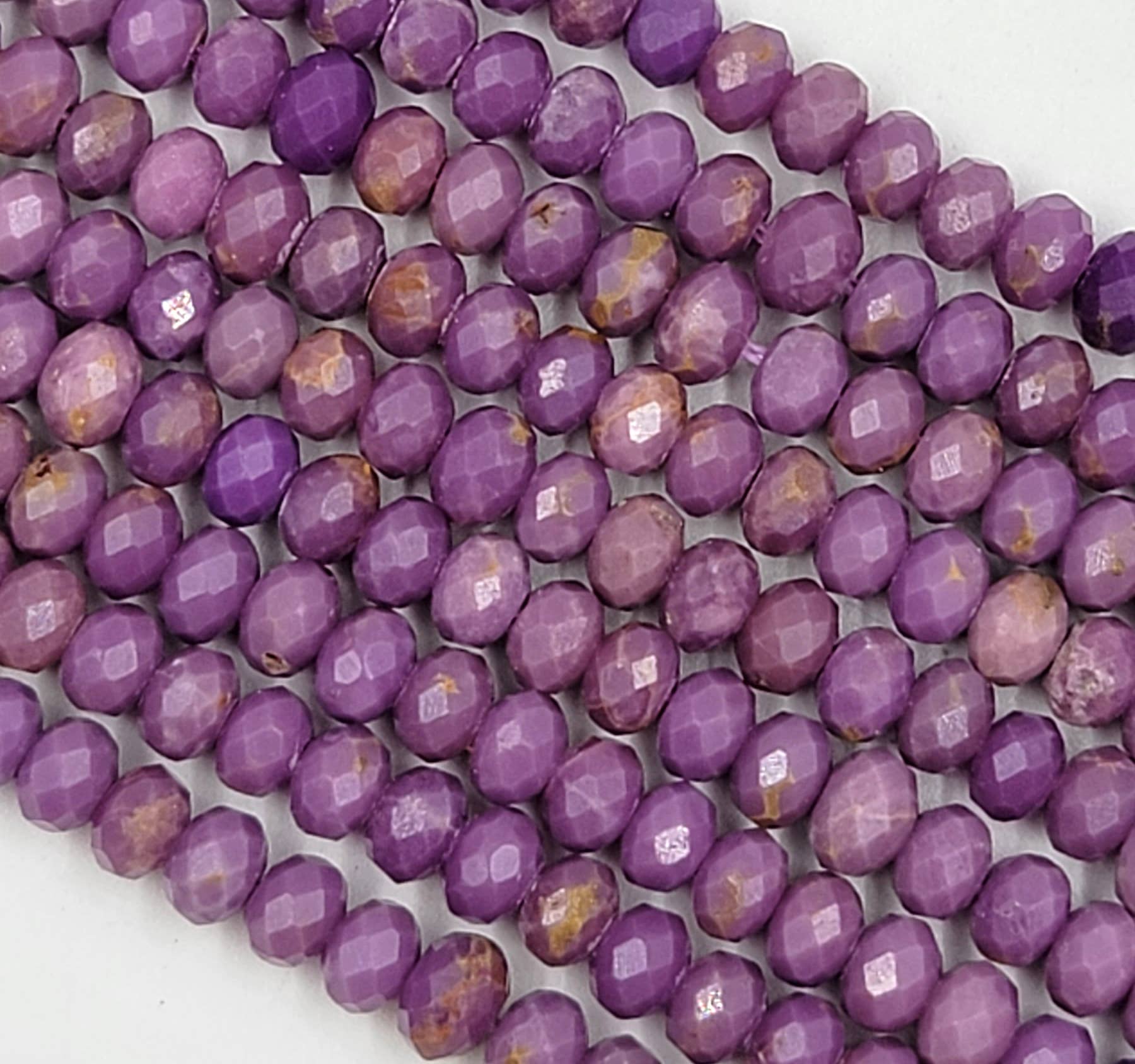 Beads Creation - Wholesale Beads - Natural Phosphosiderite Faceted Rondelle Genuine Bead PRP6273
