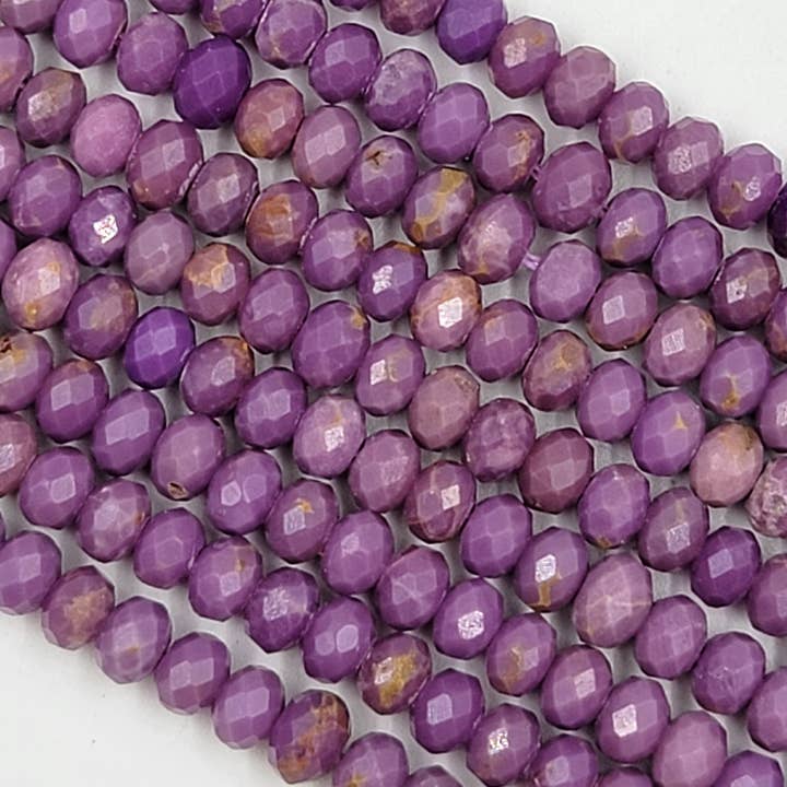 Beads Creation - Wholesale Beads - Natural Phosphosiderite Faceted Rondelle Genuine Bead PRP6273