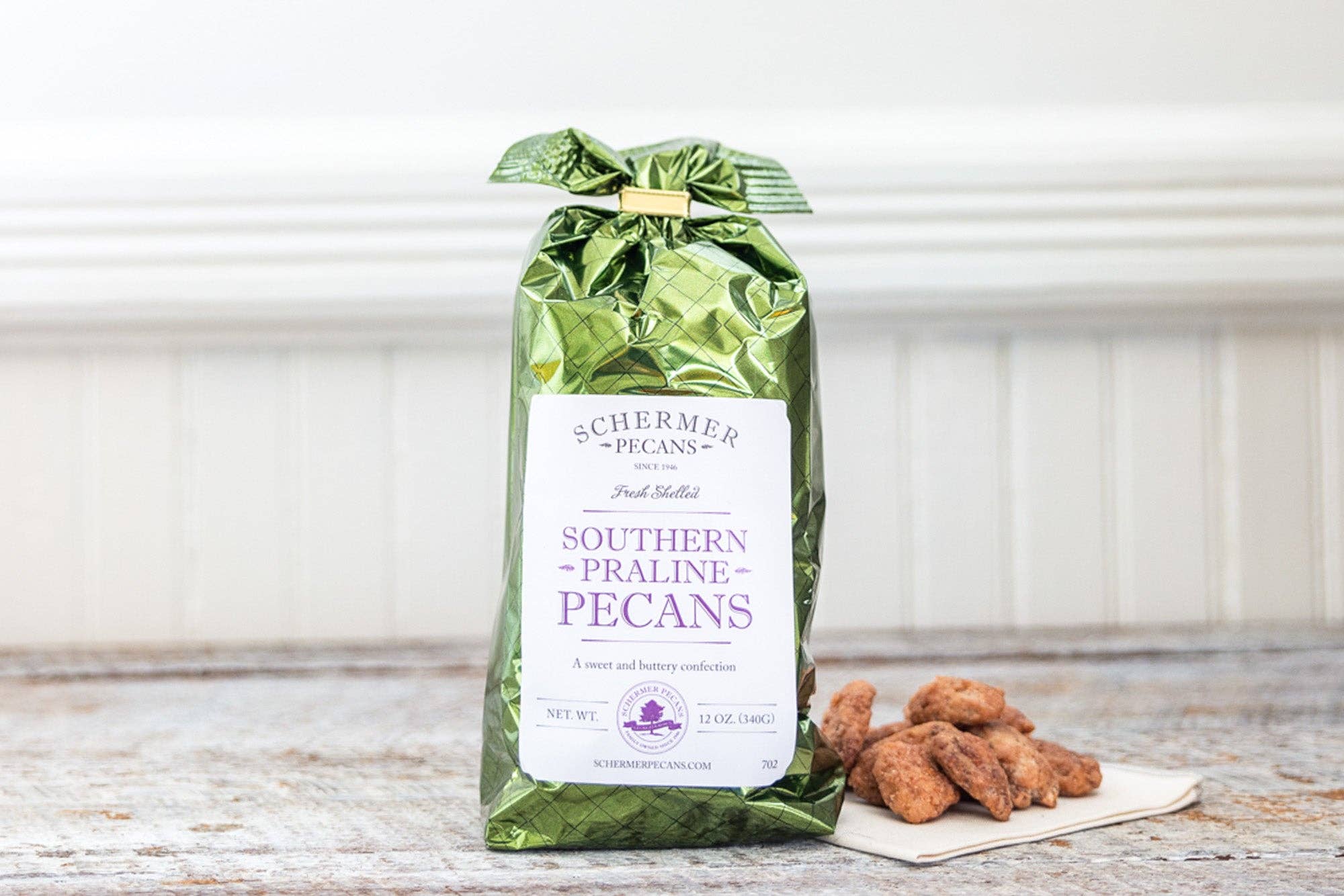 Schermer Pecans – wholesale Nuts – SOUTHERN PRALINE PECANS - Georgia Grown - 12 Foil Bags/Case 2