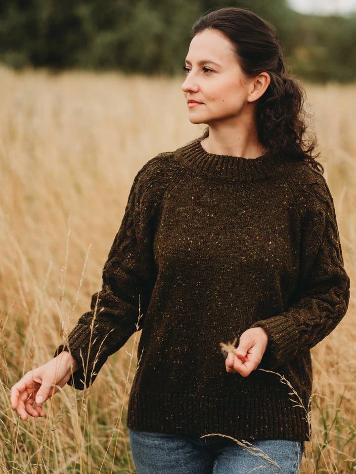 Maglione Ballycastle Kintyre per la vendita all'ingrosso da parte di Knitted in Edinburgh