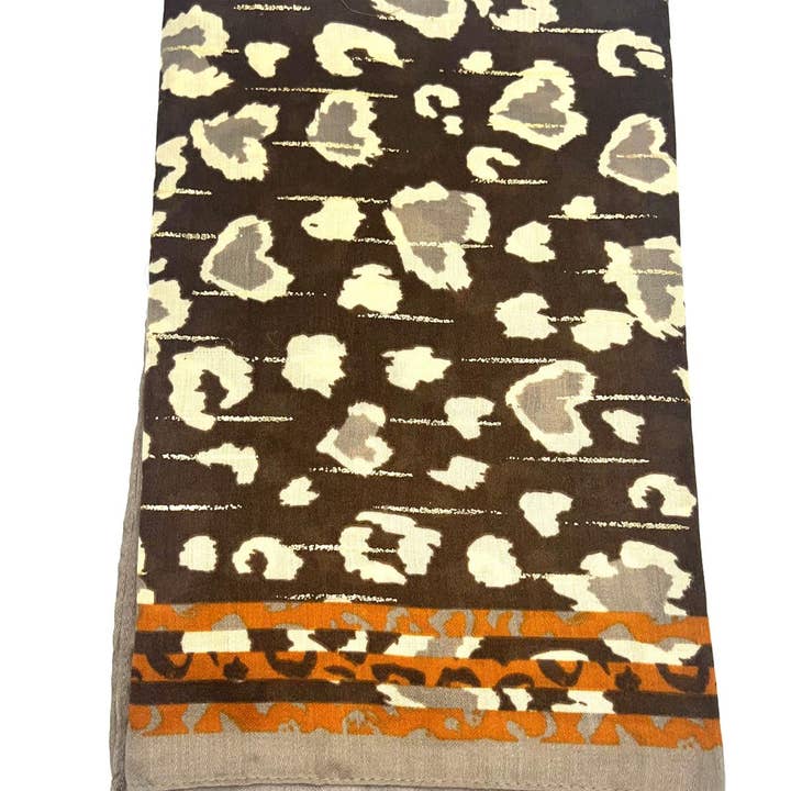 LINETA - Wholesale Scarf - Women's - HH-314 Leopard print scarf with lurex7