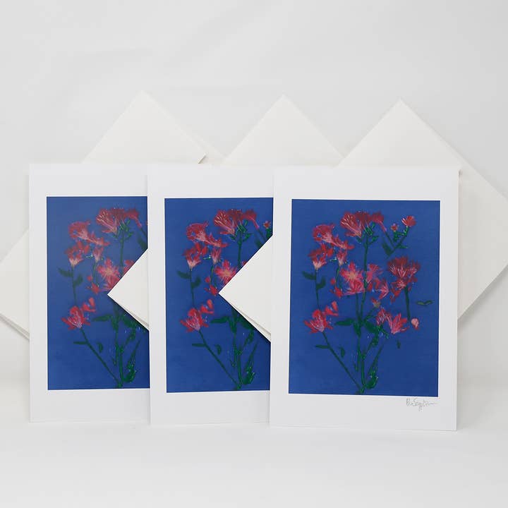 Carte-note giclée Red Bouquet, impression 5 x 7 pouces pour la vente par Little Gem Gallery