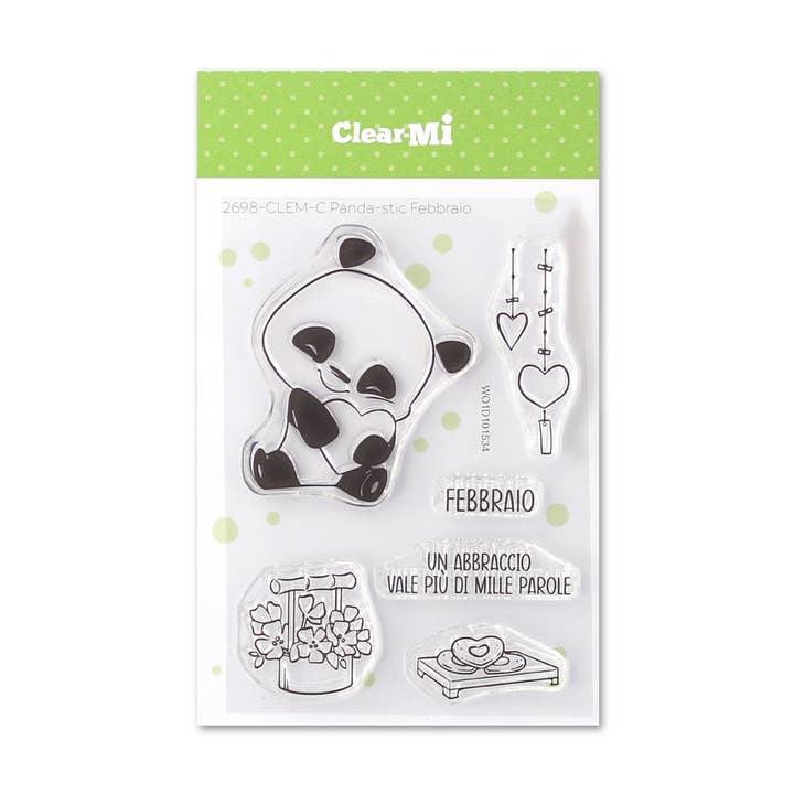 Timbri in polimero trasparente Panda-stic Febbraio per la vendita all'ingrosso da parte di Impronte D'Autore