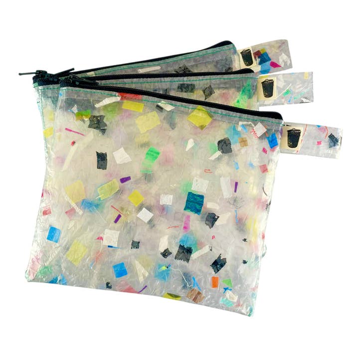 Large Recycled Plastic Confetti Pouch for wholesale by Cool Trash