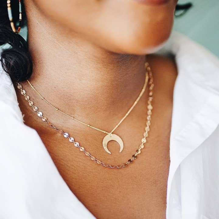 Crescent Moon Necklace for wholesale by hip hope hoorah