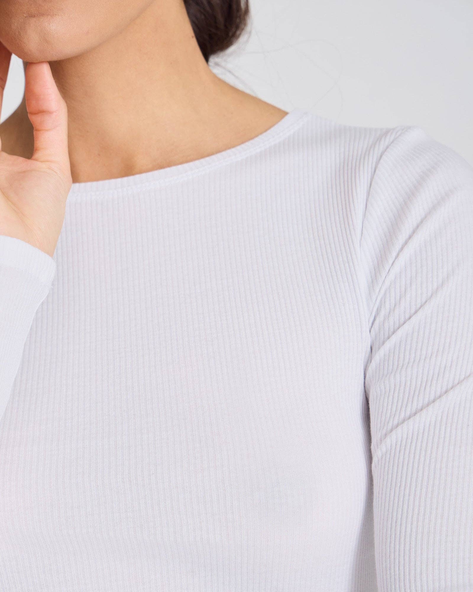 gai-lisva - Wholesale T-Shirt - Women's - Lise L/S Cotton Top 3x2x Rib GOTS 243975 - White3