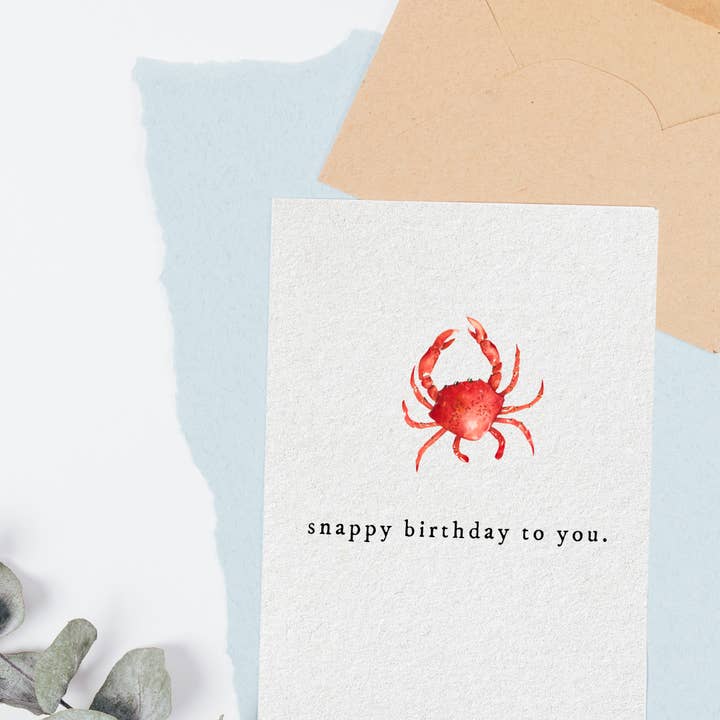 la nouille studio - Wholesale Birthday Card - snappy birthday to you crab birthday card1