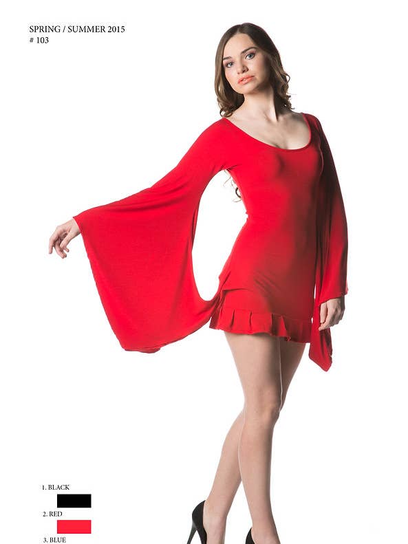 Kurzes Kleid mit Schmetterlingsärmeln für den Großhandel von Wassa Wear Boutique