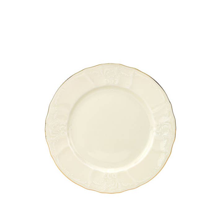 Vikko Luxe Bernadotte Gold Ivory Bread & Butter Plate for wholesale by Kadra Kitchenware