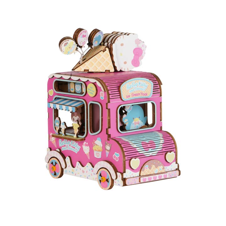 Hands Craft - Wholesale Puzzle - Kids - 3D Wooden Music Box Puzzle: Hello Kitty® Ice Cream Truck3