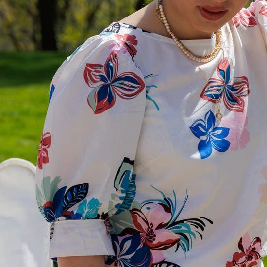 Coralie Bijasson – Kit de costura artesanal por atacado – Molde Ermine - Blusa com mangas largas estilo balloon - tamanhos 34 a 481