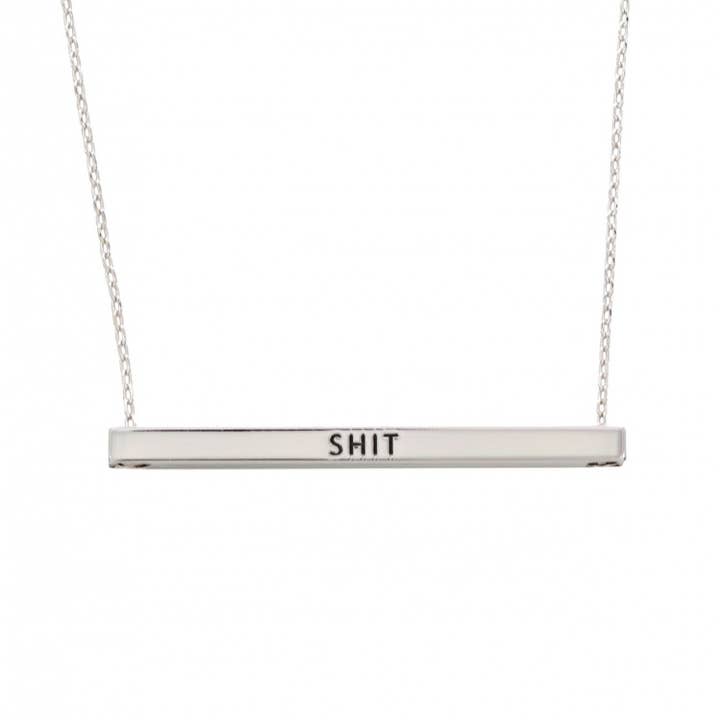 FR3610 SHIT_3D Message Brass Bar Necklace for wholesale by 0011 PREMIERE