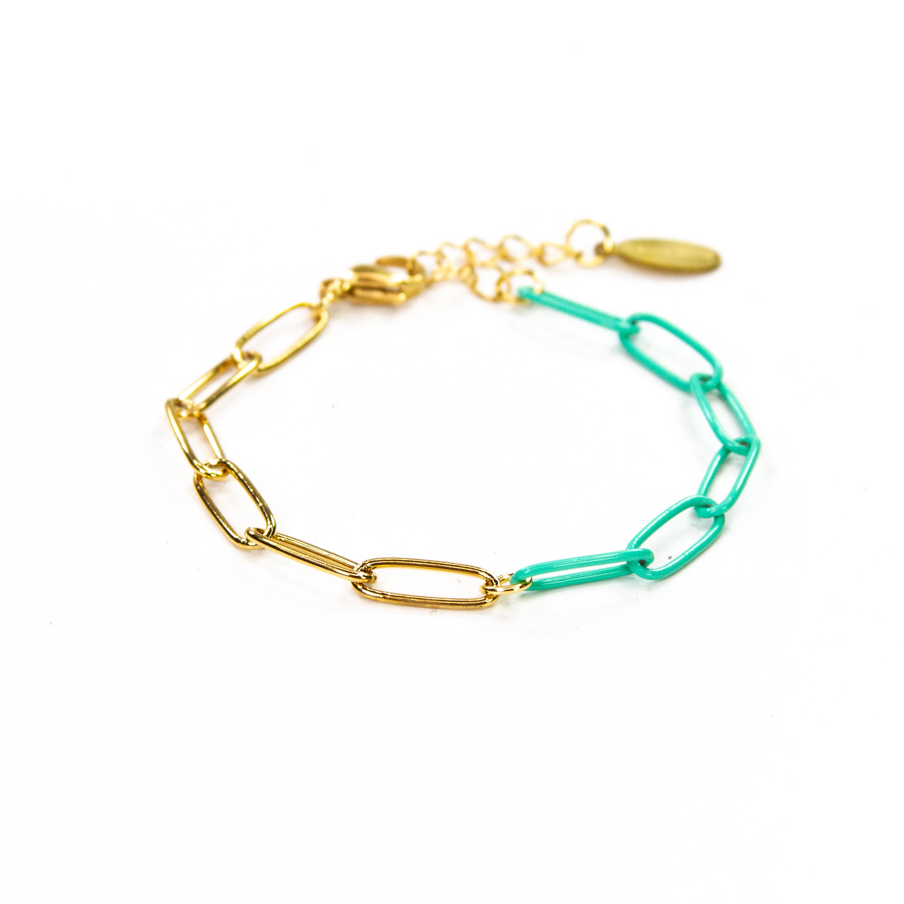 Savvy Bling - Wholesale Link & Chain Bracelet - Enamel 16+ Colors paperclip & Gold chain link bracelet0