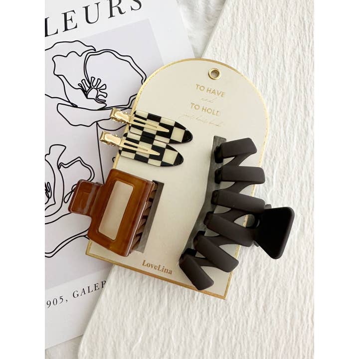 LoveLina - Wholesale Hair Accessories Set - Women's - 3-Pack Hair Clip Set - SUVO