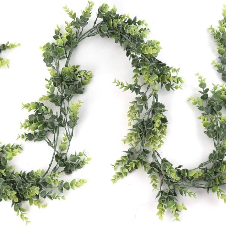Larksilk - Wholesale Bunting/Garland - Set of 2 Green Eucalyptus Garlands | 6 Foot Long0