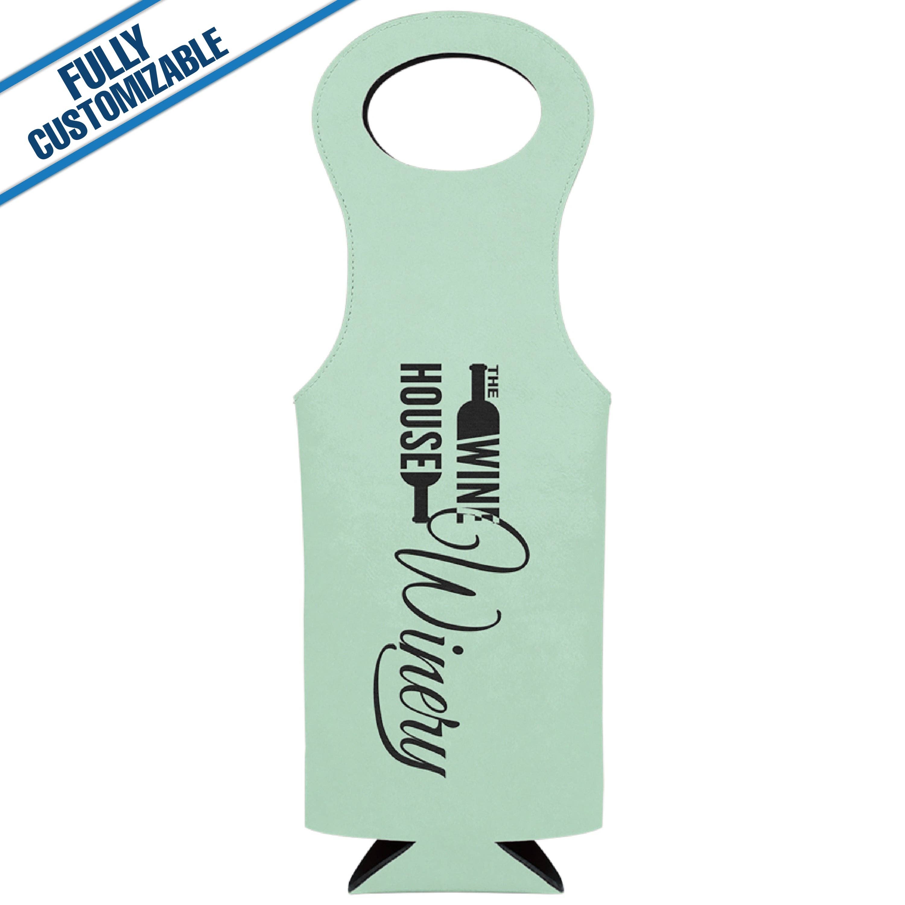 GiftWorksPlus - Wholesale Wine Tote - Engraved Leatherette Wine Bag - Fully Customizable6