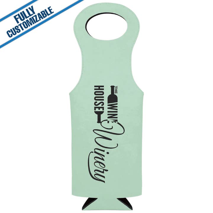 GiftWorksPlus - Wholesale Wine Tote - Engraved Leatherette Wine Bag - Fully Customizable6