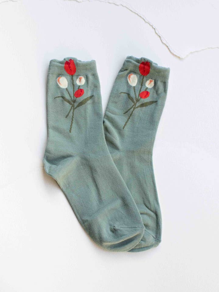 Tiepology - Wholesale Socks - Women's - Tulip Bloom Cotton Blend Socks2