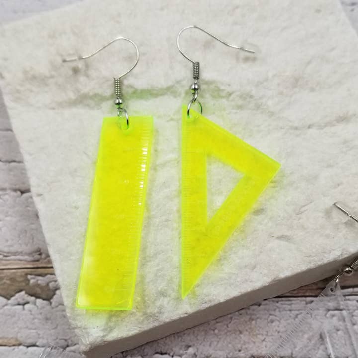 Orecchini Righello di Matematica Geometrica per la vendita all'ingrosso da parte di Treasure Wholesale