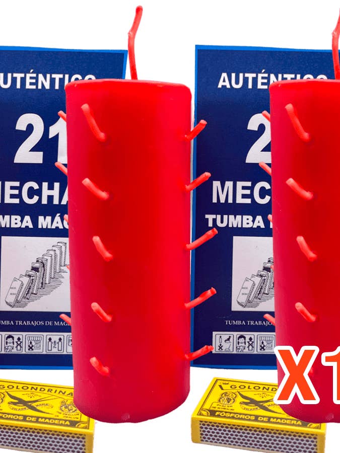 Lote 21 Mechas Rojo para venta al por mayor de VELAS SORT DESDE 1999 SCP