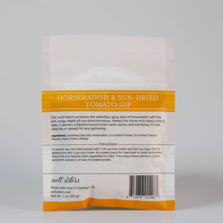 Salt Sisters - Wholesale Dip - Dip Mix - Horseradish & Sun-Dried Tomato - Packaged Weights1